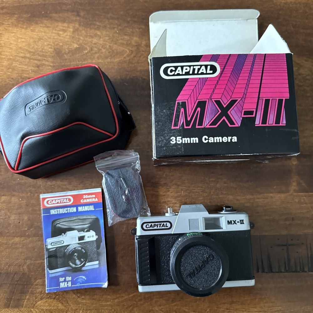 VTG CAPITAL MX-II 35MM Film‎ Retro Camera W 50MM Lens, Case w/ Paperwork and Box